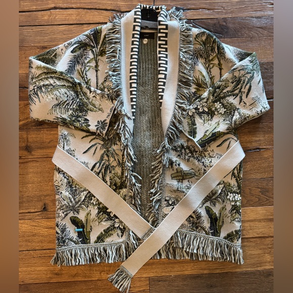 Alanui Fringe-Trim Cardigan Jacket with Belt